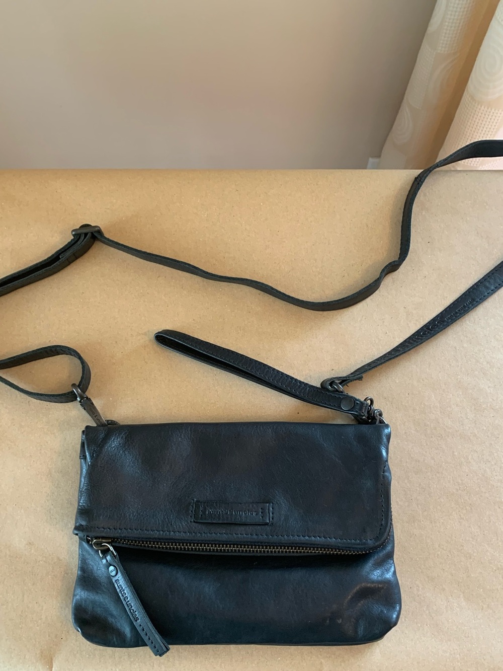 Aunts & Uncles Orangine Leather Crossbody Clutch Bag